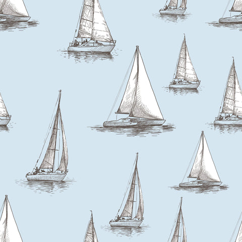 White and Grey Nautical Removable Wallpaper 8242| Walls By Me