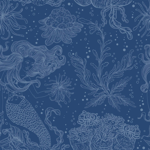 Blue Nautical Peel and Stick Removable Wallpaper