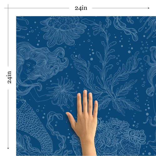 Blue Nautical Peel and Stick Removable Wallpaper