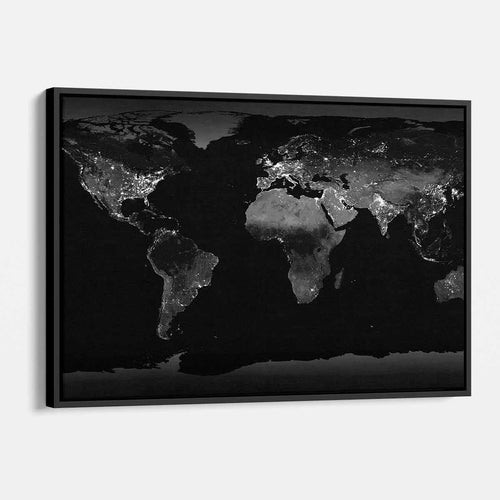 Black night map Wall Art Canvas 0262