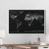 Black night map Wall Art Canvas 0262
