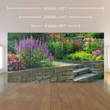 Purple and Green Floral Peel and Stick Removable Wall Mural 3856