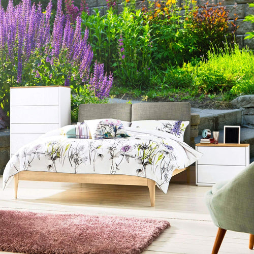 Purple and Green Floral Peel and Stick Removable Wall Mural 3856