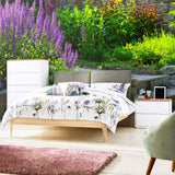 Purple and Green Floral Peel and Stick Removable Wall Mural 3856