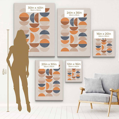 Orange semi-circle Wall Art Canvas 2940