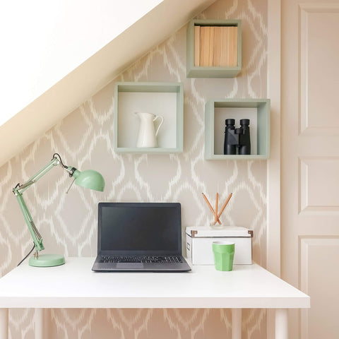 neutral-themed plaid removable wallpaper