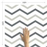 White and Champagne Chevron Removable Wallpaper 5890| Walls By Me