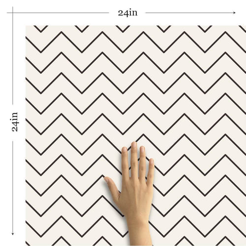 Black Chevron Peel and Stick Removable Wallpaper