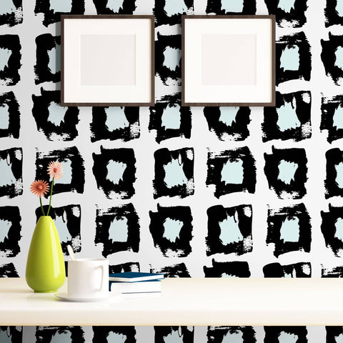 Black and White Geometric Teens Removable Wallpaper 4172| Walls By Me