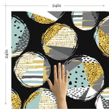 Mint Green and Gold Geometric Teens Removable Wallpaper 6062| Walls By Me