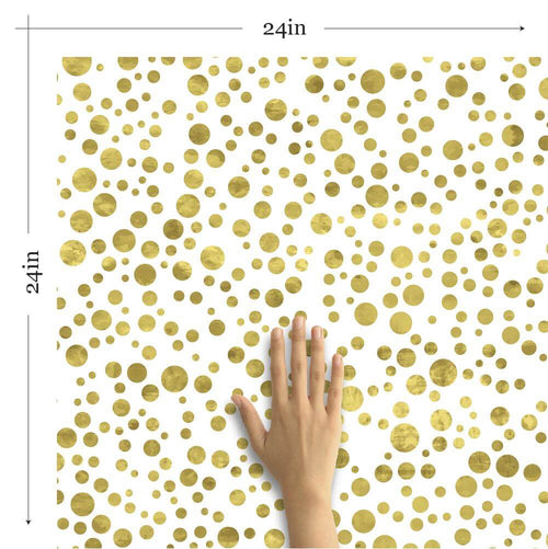 Yellow Bubbles Teens Peel and Stick Removable Wallpaper