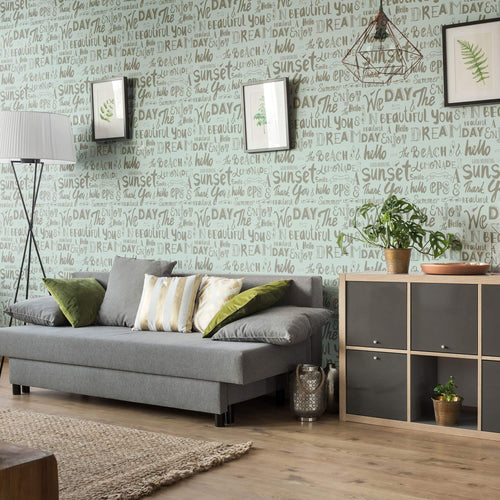 Green Handwriting Teens Removable Wallpaper 5412| Walls By Me
