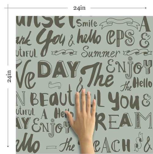 Green Handwriting Teens Removable Wallpaper 5412| Walls By Me