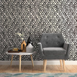 Black and White Thread Teens Peel and Stick Removable Wallpaper