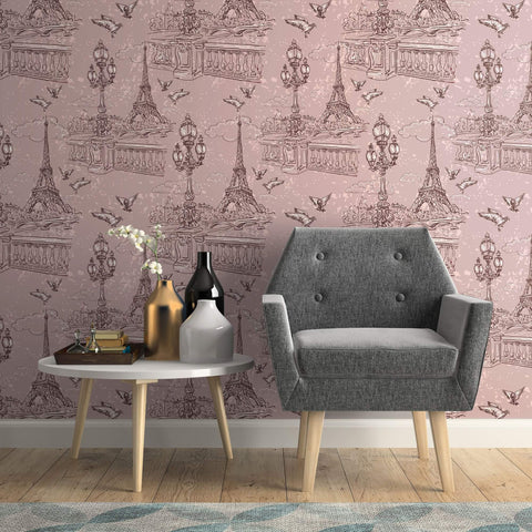 Grey Travel Themed Removable Wallpaper 8500| Walls By Me