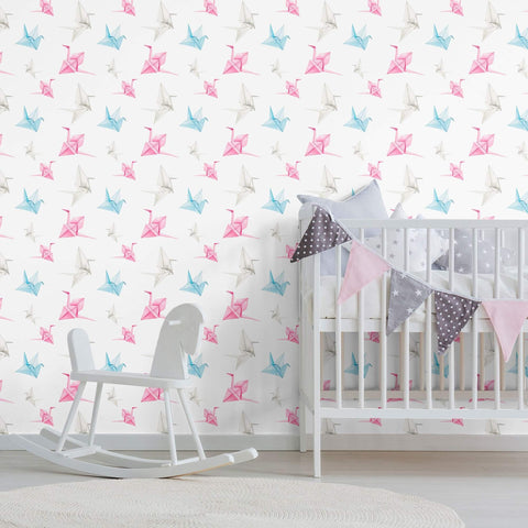 White and Pink Asian Themed Removable Wallpaper 9390| Walls By Me