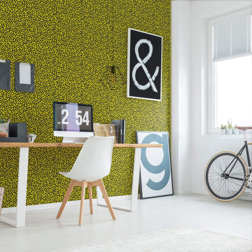 Black and Yellow Shapes Themed Removable Wallpaper 0590| Walls By Me