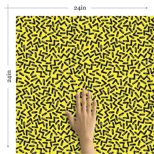 Black and Yellow Shapes Themed Removable Wallpaper 0590| Walls By Me