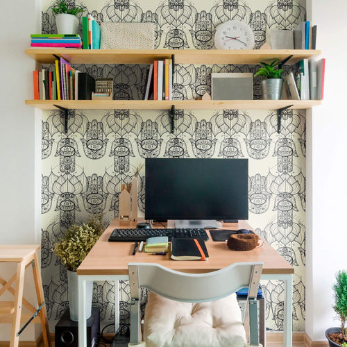 Tan Geometric Themed Removable Wallpaper 1183| Walls By Me