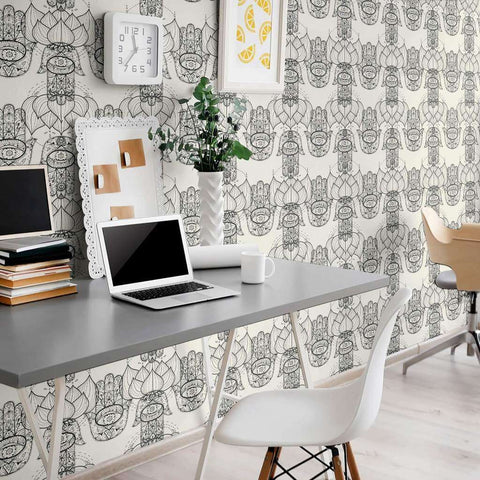 Tan Geometric Themed Removable Wallpaper 1183| Walls By Me