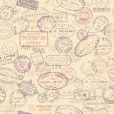 Brown Travel Themed Peel and Stick Removable Wallpaper