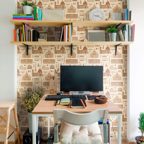 Brown Travel Themed Removable Wallpaper 3473| Walls By Me