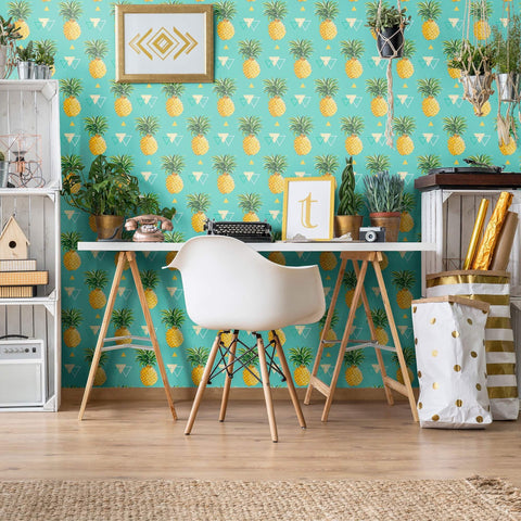 Blue Geometric Themed Removable Wallpaper 9787| Walls By Me