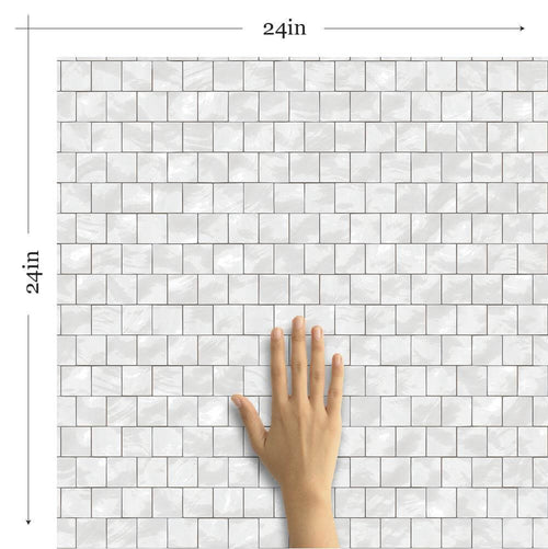 White Geometric Tile Adhesive Peel and Stick Removable Wallpaper