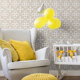 Beige Global Tile Adhesive Peel and Stick Removable Wallpaper