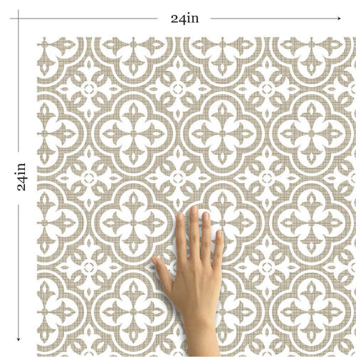 Beige Global Tile Adhesive Peel and Stick Removable Wallpaper