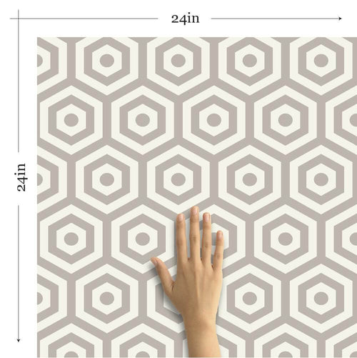 Brown Geometric Tile Adhesive Peel and Stick Removable Wallpaper