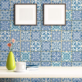 Blue Global Tile Adhesive Removable Wallpaper 1165| Walls By Me
