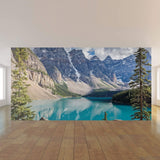 Green and Blue Mountain Landscape Peel and Stick Removable Wall Mural 1978