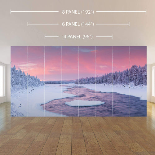White Snow Landscape Peel and Stick Removable Wall Mural 3068