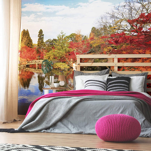 Yellow and Orange Autumn Landscape Peel and Stick Removable Wall Mural 2211