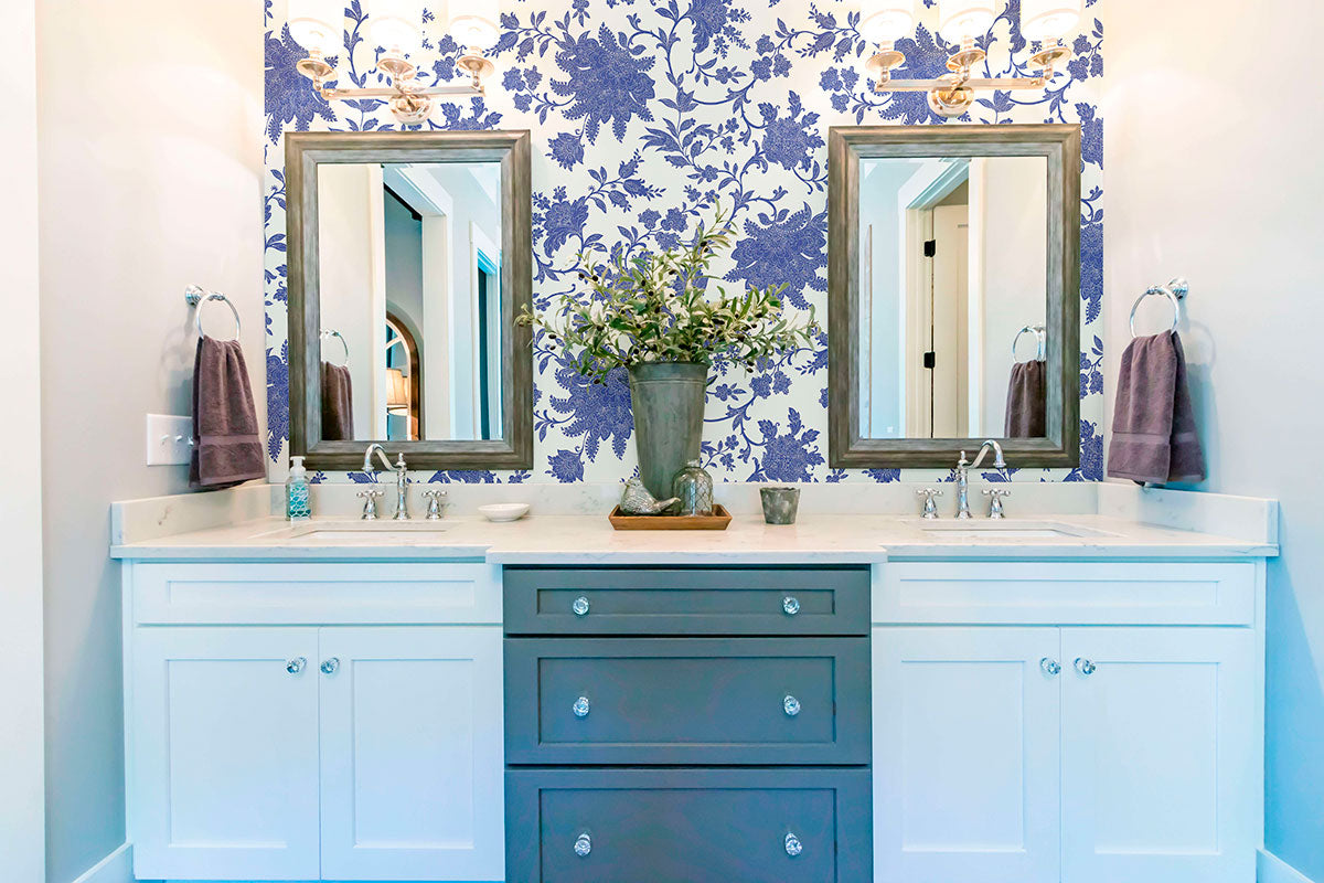 14 Stunning Takes on Classic Blue and White  Beautiful bathroom  renovations Bathroom decor Blue decor