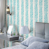 Blue Floral Basic Peel and Stick Removable Wallpaper 0775