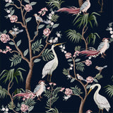 Blue and White Birds Peel and Stick Removable Wallpaper 7002