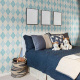 Blue and Tan Geometric Peel and Stick Removable Wallpaper 71 2