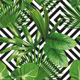 Black and Green Trellis Floral Peel and Stick Removable Wallpaper 2062