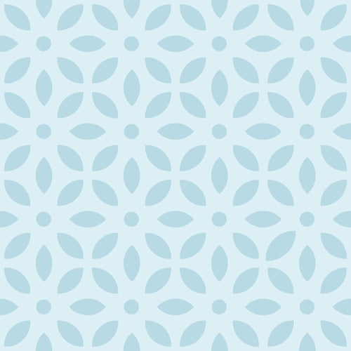 Blue Floral Geometric Peel and Stick Removable Wallpaper 185c