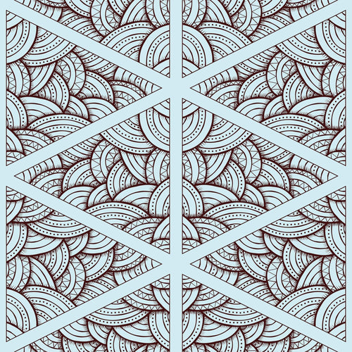 Blue and Charcoal Pattern Geometric Peel and Stick Removable Wallpaper 2566