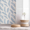 Blue Botanical Floral Peel and Stick Removable Wallpaper 8263