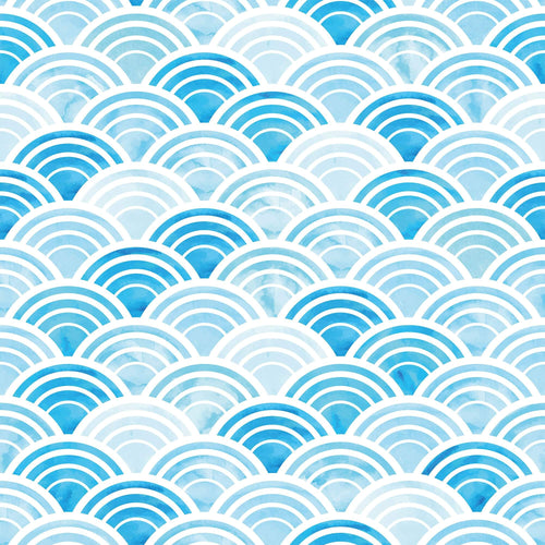 Blue and White Circles Geometric Peel and Stick Removable Wallpaper 8855