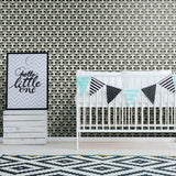 Black and Grey Animals Baby Peel and Stick Removable Wallpaper 7459