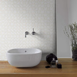 Beige Triangles Basic Peel and Stick Removable Wallpaper 9184