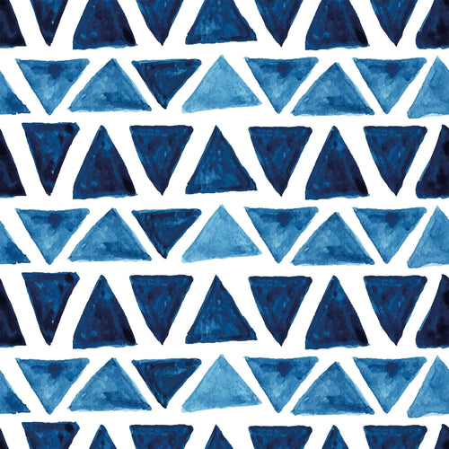 Blue and White Triangles Geometric Peel and Stick Removable Wallpaper 0669