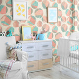 Beige and Green Geometric Teens Peel and Stick Removable Wallpaper 5986