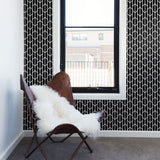 Black Pattern Geometric Peel and Stick Removable Wallpaper 0735