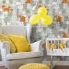 Beige and White Animals Baby Peel and Stick Removable Wallpaper 9027